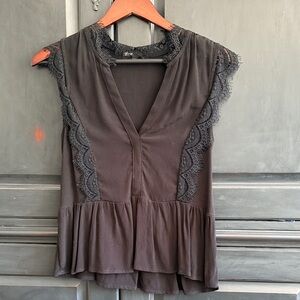 Gibson Black Lace Accent Women's Blouse